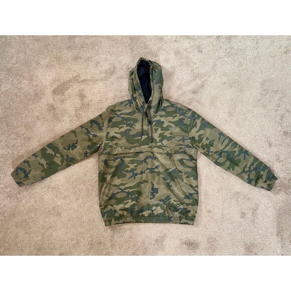 Camo Anorak Pullover – H&M Men’s Windbreaker Jacket, Size Medium - Streetwear - Picture 1 of 12